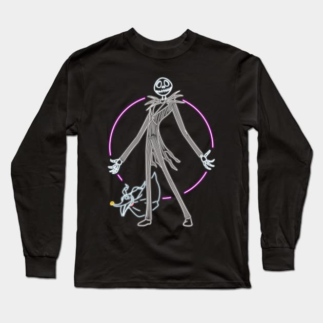 Jack Skellington Long Sleeve T-Shirt by AlanSchell76